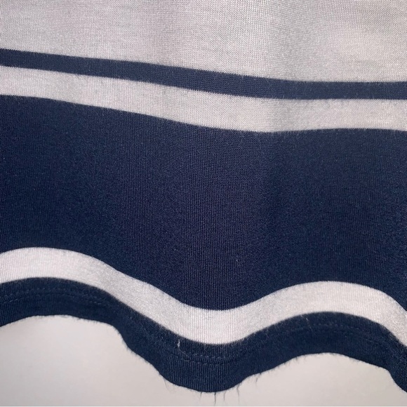 French Connection White Navy Blue Dolman 3/4 Sleeve Stretch Top Women's sz M - Picture 5 of 7